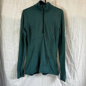 Lululemon Green Quarter Zip Soft Micro-Fleece Pullover Top Size 6